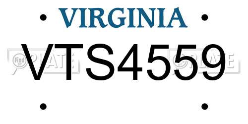 VTS4559 Virginia License Plate