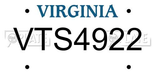 VTS4922 Virginia License Plate