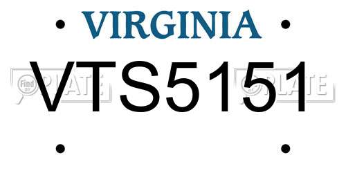 VTS5151 Virginia License Plate