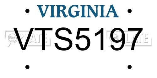 VTS5197 Virginia License Plate