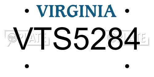 VTS5284 Virginia License Plate