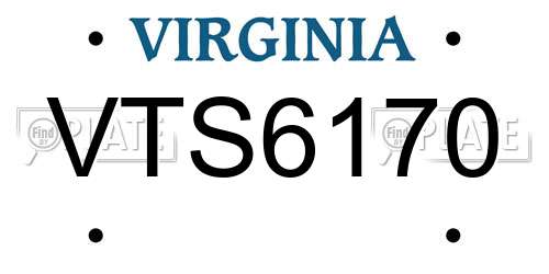 VTS6170 Virginia License Plate