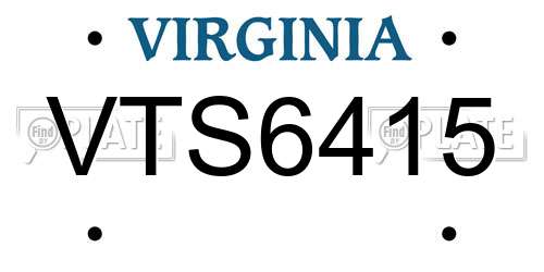 VTS6415 Virginia License Plate