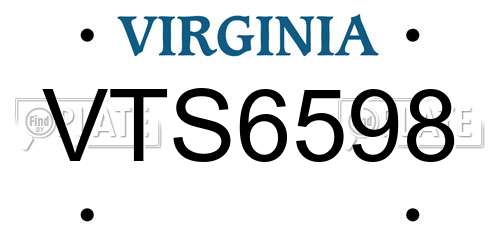 VTS6598 Virginia License Plate