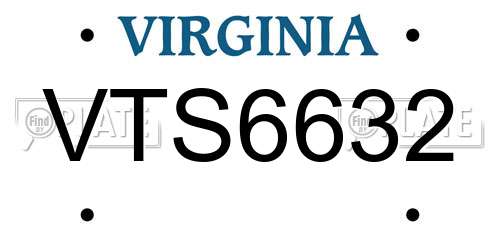 VTS6632 Virginia License Plate