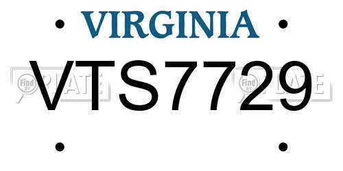 VTS7729 Virginia License Plate