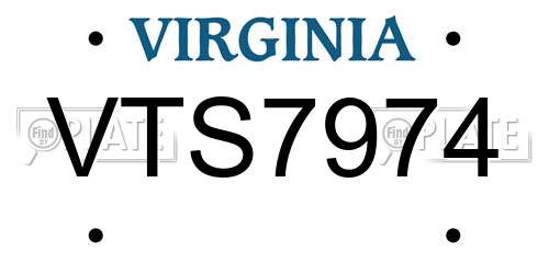 VTS7974 Virginia License Plate