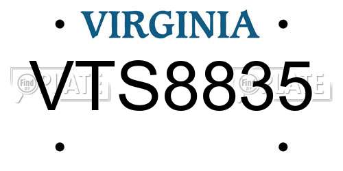 VTS8835 Virginia License Plate