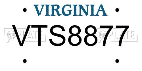 VTS8877 Virginia License Plate