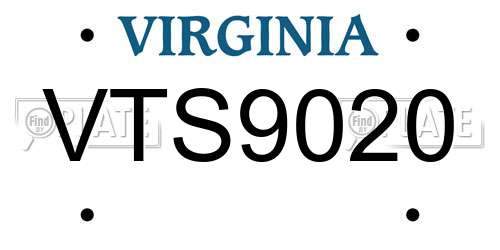 VTS9020 Virginia License Plate