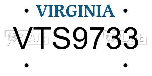 VTS9733 Virginia License Plate