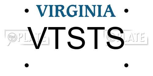 VTSTS Virginia License Plate