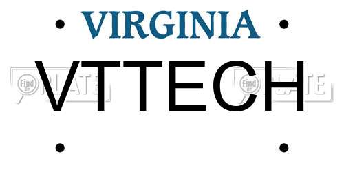 VTTECH Virginia License Plate