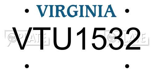 VTU1532 Virginia License Plate