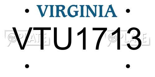 VTU1713 Virginia License Plate