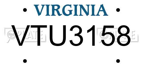 VTU3158 Virginia License Plate