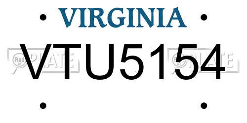VTU5154 Virginia License Plate