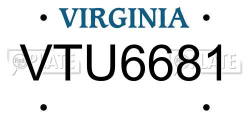 VTU6681 Virginia License Plate