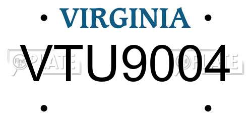 VTU9004 Virginia License Plate