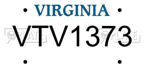 VTV1373 Virginia License Plate