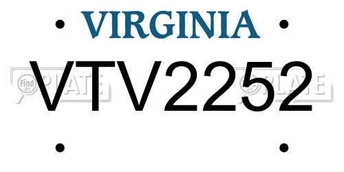 VTV2252 Virginia License Plate