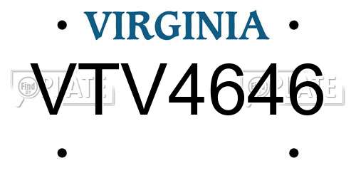 VTV4646 Virginia License Plate