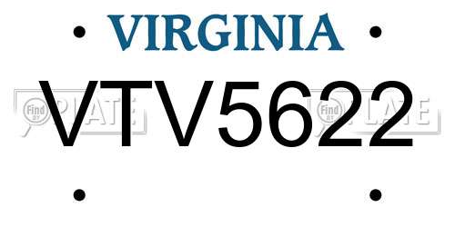 VTV5622 Virginia License Plate