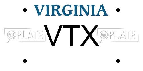 VTX Virginia License Plate