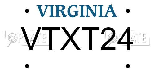 VTXT24 Virginia License Plate