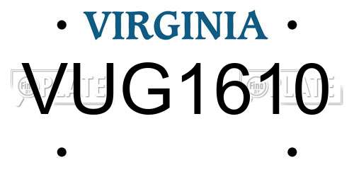 VUG1610 Virginia License Plate