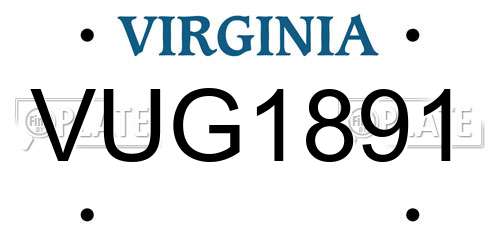 VUG1891 Virginia License Plate