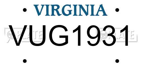 VUG1931 Virginia License Plate