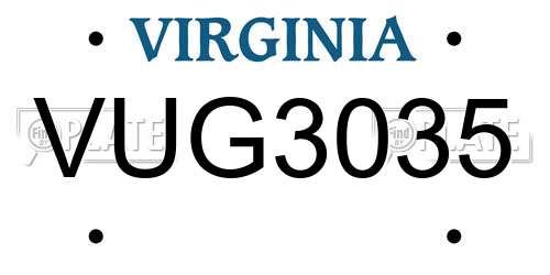 VUG3035 Virginia License Plate
