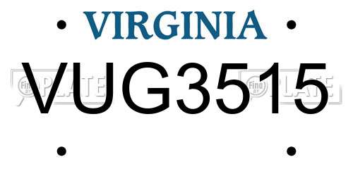 VUG3515 Virginia License Plate