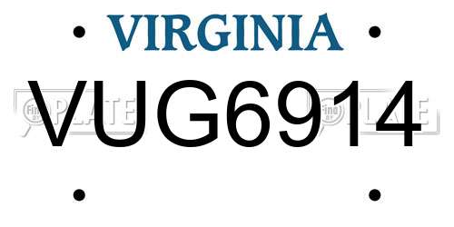 VUG6914 Virginia License Plate
