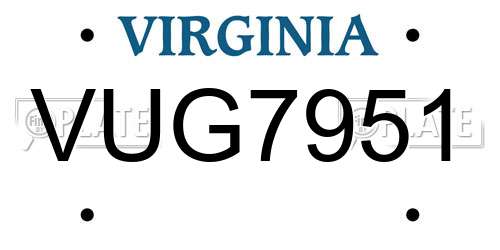 VUG7951 Virginia License Plate