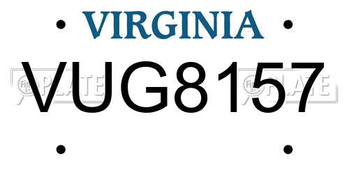 VUG8157 Virginia License Plate