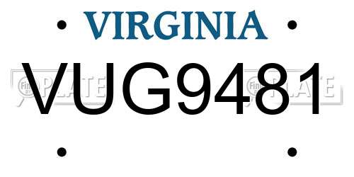 VUG9481 Virginia License Plate