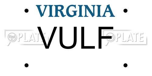 VULF Virginia License Plate