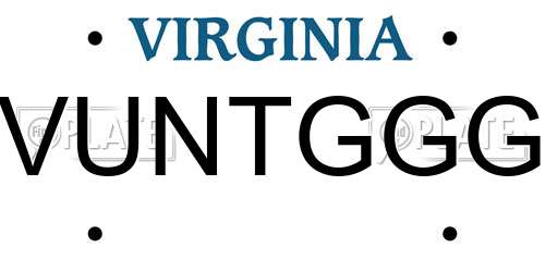 VUNTGGG Virginia License Plate