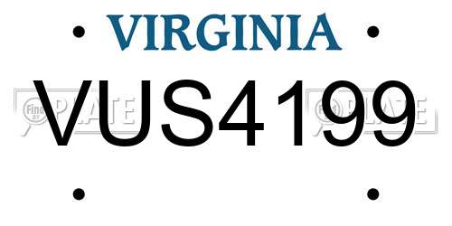 VUS4199 Virginia License Plate