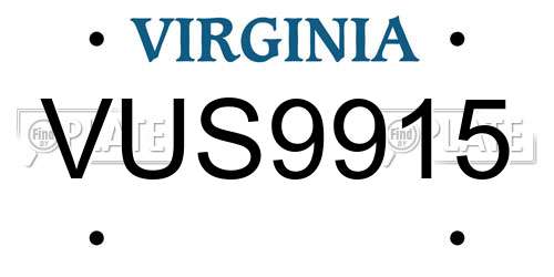 VUS9915 Virginia License Plate