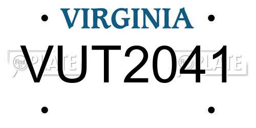 VUT2041 Virginia License Plate