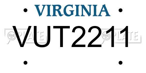 VUT2211 Virginia License Plate