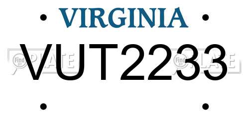 VUT2233 Virginia License Plate
