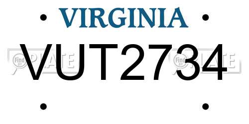 VUT2734 Virginia License Plate