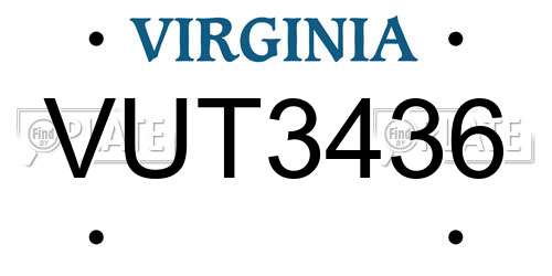 VUT3436 Virginia License Plate