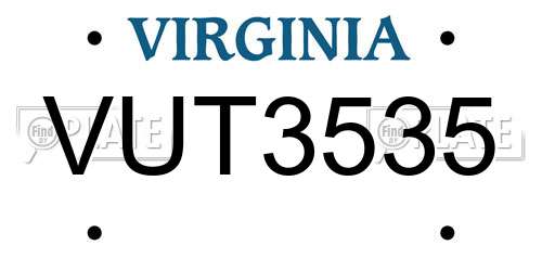 VUT3535 Virginia License Plate