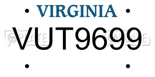 VUT9699 Virginia License Plate