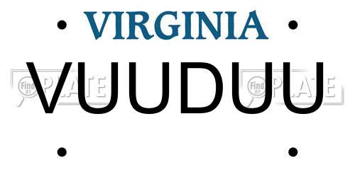 VUUDUU Virginia License Plate